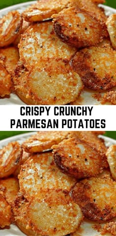 crispy crunchy parmesan potatoes on a plate