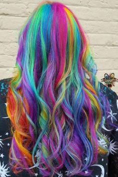 Colorful Ombre Hair Ideas to Inspire You This Summer ★ Mermaid Unicorn, Vivid Hair Color, Rainbow Hair Color, Cute Hair Colors, Creative Hair Color, Multi Colored Hair, Neon Hair, Hair Color Crazy, Bright Hair Colors