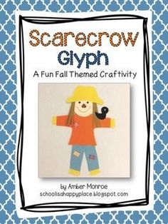 the scarecrow glyph craft is featured in front of a blue and white background