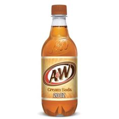 a bottle of awd cream soda on a white background