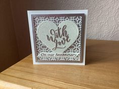 an anniversary card with the words, wife on our anniversary written in cursive font