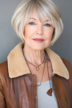 70 Year Old Hairstyles, Really Thick Hair, Greek Border, Short White Hair, Soft Fringe, Thick Hair Cuts, Hairstyles For Women Over 60, Age Is Just A Number, Bangs For Women