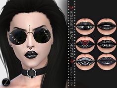 Egirl Makeup, Makeup Cc, Punk Makeup, Sims 4 Cc Makeup, Full Makeup, Black Lipstick, Sims 4 Downloads, Emo Makeup, Sims 4 Collections