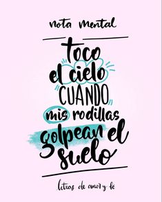 the words in spanish are written on pink paper with black ink and blue watercolor