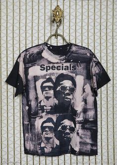 The Specials shirt, vintage rare T-shirt, bleached big print all over, Clash Jam Beat Madness Fun Bo Bleached Band Merch T-shirt For Streetwear, Grunge Style Cotton T-shirt With All Over Print, Streetwear Bleached Graphic Tee T-shirt, Faded Graphic Print Band Merch Tops, Faded Graphic Print T-shirt For Streetwear, Vintage Tie Dye T-shirt For Streetwear, Black Bleached T-shirt For Streetwear, Tie-dye Band Merch Top With Graphic Print, Vintage Tie-dye T-shirt For Streetwear