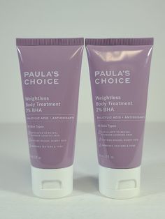 2x Paula's Choice Weightless Body Treatment 2% BHA Exfoliate Texture Tone 2oz ************* *Please Note* Due to Having Multiple Quantities You May or May Not Receive Exact Unit Pictured. You Can Expect Item To Be In Similar Condition. All of our items are new, unused and guarantee 100% unless stated otherwise. Please inspect every picture and feel free to contact us if you have any questions. All orders are shipped Monday to Friday via USPS, FedEx or UPS. We only ship to confirmed Paypal address. Please confirm that all of your payment and billing information is correct before finalizing your purchase. Item transit time is provided by the carrier and excludes weekends and holidays. Transit time may vary, particularly during the holiday season. This is out of our control. If you have not r Paula's Choice, Paulas Choice, Body Treatments, Beauty Skin, The Holiday, Ups, Holiday Season, Health And Beauty, Conditioner