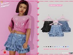 Denim Skirt ~ Child ✨ | Patreon Kids Outfits Sims 4 Cc, Sims 4 Preteens Cc Clothing, Sims 4 Cc Lookbooks Clothing Kids, Kids Clothes Sims 4 Cc Patreon, Sims 4 Kid Cc Clothes, Ts4 Kids Cc Clothes, Sims 4 Cc Children Clothes, Sims 4 Cc Kids Clothing Patreon