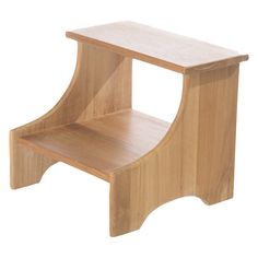 a small wooden step stool on a white background