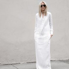 Mode Edgy, Long White Dress, Maxi Robes, Vacation Dresses, Classic Elegant, 가을 패션, White Maxi Dresses, White Outfits, Mode Inspiration