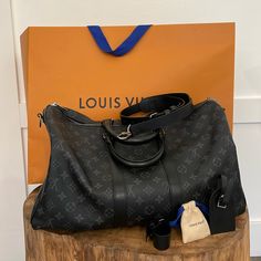 I Used Only A Couple Times No Scratch And Damage. Black Monogram Canvas Bag For Everyday Luxury, Black Monogram Canvas Luxury Bag, Luxury Black Monogram Canvas Bags, Louis Vuitton Keepall Travel, Louis Vuitton Keepall Xs, Louis Vuitton Keepall Black, Keepall 50 Louis Vuitton, Louis Vuitton Keepall 55 Bandouliere, Louis Vuitton Keepall