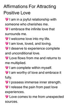 an affirmations for attracting positive love