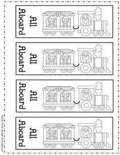 worksheet for children to learn how to read the train