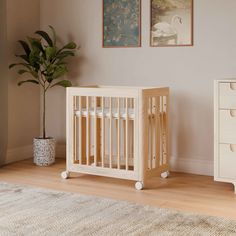 Babyletto - Yuzu Convertible Crib - Washed Natural-Cribs-Store Pickup in 2-5 Weeks-Posh Baby Small Space Crib, Babyletto Lolly Crib, Babyletto Gelato Crib, Babyletto Convertible Crib, Babyletto Crib, Babyletto Yuzu 8-in-1 Convertible Crib, Hudson 3-in-1 Convertible Crib, Junior Bed, Portable Crib