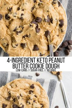 four ingredient keto peanut butter cookie dough