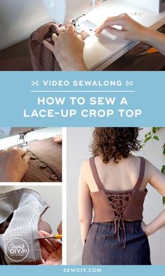 How to sew the Eva Crop Top — Minimalist sewalong Video — Sew DIY Easy Crop Top Sewing, Easy Crop Top, Crop Top Sewing, Simple Blouse Pattern, Diy Clothes Tutorial, Easy Diy Fashion, Crop Top Sewing Pattern, Sewing Darts