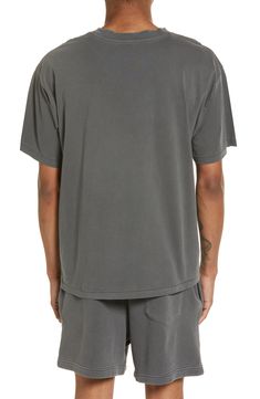 Garment-washed with raw edges, this T-shirt made of organic-cotton jersey sports a roomy, slouchy fit and an old-favorite look from the very first wearing. 28" length (size Medium) Crewneck Short sleeves 100% organic cotton Machine wash, tumble dry Imported Soft-washed Relaxed Fit T-shirt For Athleisure, Gray Washed Relaxed Fit T-shirt, Casual Washed Black Cotton Muscle Tee, Sporty Washed T-shirt With Relaxed Fit, Relaxed Fit Soft-washed T-shirt For Athleisure, Relaxed Fit Washed Gray T-shirt, Gray Relaxed Fit Washed T-shirt, Gray Washed T-shirt With Relaxed Fit, Boxy Fit Washed Black Cotton T-shirt