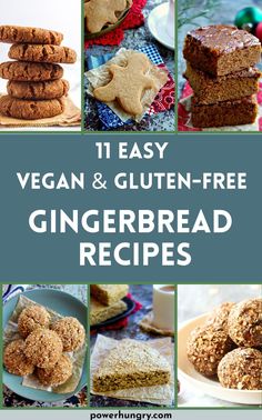 vegan and gluten - free gingerbread recipe collage with text overlay