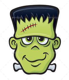 a cartoon zombie with a hat and crossbones on it's head, looking angry