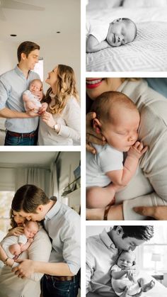 a collage of photos showing people holding their babies