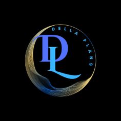 the logo for delta plains is shown on a black background with blue and gold accents