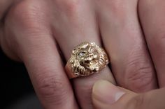 14K Solid Gold King of the Beasts Ring For Wild Animal Lover Men, Male Lion Head Gift Ring For Men Lion Lovers, Birthday Gift Ring For Him, 10K Gold Big Lion King Head Animal Ring, Solid Gold Roaring Big Lion King Diamond Unisex Ring, Solid Gold Lion Band Ring, 10K 14K 18K Gold Animal Relief Ring, Men Women Gift, Handmade Lion Ring, Stylish Leo Zodiac Jewelry, Handmade Promise Ring, Best Quality, Affordable Prices by Joy Jewelry NY, Always Dainty, Beautiful, Delicate Engagement Rings in Real Solid Gold, Not Vermeil or Plated. Ring Features: ✪ 14K Solid Gold (also in 8, 9, 10, 18K) ✪ Band Options: Yellow Gold, White Gold, Rose Gold ✪ Top Width: 19.15 mm ✪ Band Width: 3.98 mm ✪ Thickness: 1.60 mm ✪ Gemstone: AAA+ Grade High-Quality White Cubic Zirconia ✪ Stone Size: 2mm  (2 stone) ✪  Setting Lion Rings For Men Gold, Leo Zodiac Jewelry, Delicate Engagement Rings, Rose Gold Top, King Diamond, Delicate Engagement Ring, Lion Ring, Animal Ring, Birthday Gift Ring