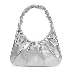 PRICES MAY VARY. [Stylish Ruched Handbag]: The ruched silver bag features an elegant and trendy ruched exterior that adds a touch of sophistication to any outfit, making it the perfect accessory for both casual and formal occasions. [Embrace the Trends]: This is a cultural icon of the 90s, the silver purse for women has become a fashion essential in our wardrobes that never seems to go out of style. PS PETITE SIMONE trendy cute purses with slim shaped give a chic look. The bag can be carried by 90s Chic, Silver Purse, Trendy Purses, Silver Bag, Women's Bags By Shape, Silver Bags, December 1st, Leather Clutch Bag, Hobo Handbag