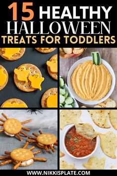 15 Healthy Halloween Treats for Toddlers || Spooky Toddler Snack Ideas; Looking for healthy Halloween snacks for kids? Here are many favourite healthy halloween recipes for toddlers! Healthy Halloween Cookies For Kids, Kids Healthy Halloween Snacks, Toddler Halloween Snack Ideas For Daycare, Fall Halloween Appetizers, Easy Halloween Snacks Healthy, Healthy Toddler Halloween Treats, Fall Kid Snack Ideas, Halloween Treats For Kids Healthy, Halloween Themed Toddler Food