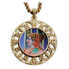 Egyptian Revival Cleopatra Pendant | From a unique collection of vintage drop necklaces at https://www.1stdibs.com/jewelry/necklaces/drop-necklaces/ Egyptian Revival Jewelry, Gold Bangles Indian, Drop Necklaces, Sabyasachi Jewellery, Gold Necklace Indian, Long Tassel Necklace, Blue Lily, Miniature Portraits, Long Pearl Necklaces