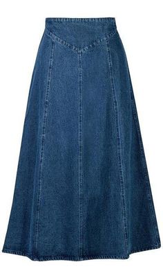 Denim Skirt Pattern, A Line Denim Skirt, Denim Skirt Outfits, Long Denim Skirt, Denim Skirts, Jeans Rock, Skirt Design, Denim Overalls