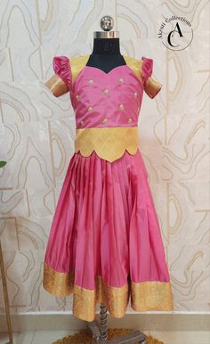 Material: Soft Silk Lehanga Length: 25 inches. Blouse Length: 14 inches. Chest Size: 28 inches and back with hooks. Lehanga For Kids, Long Frocks, Kids Frocks, Blouse Length, Different Patterns, Chest Size, Kids' Dresses, New Look, Online Store