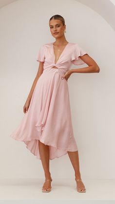 Sunny Daze Dress - Soft Pink - Buy Women's Dresses - Billy J Starry Night Dress, High Low Skirt, Butterfly Sleeves, Matches Fashion, Flowy Skirt, Invisible Zipper, Wrap Around, Women's Dresses, Soft Pink