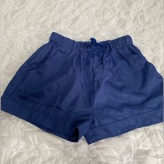 Blue Plain Nice Shorts. Brand New. No Name. Cute With Elastic Waist And Tie. Pockets In Front And Back. No Size On Short And It’s A M-L Scalloped Shorts, Sports Shorts Women, Golf Skort, Track Shorts, Blue Jean Shorts, Jeans For Short Women, Compression Shorts, Active Wear Shorts, Floral Print Shorts