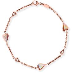 Kabana Blush Heart Bracelet Mother Of Pearl Inlay, Pearl Inlay, Fine Jewels, Chain Earrings, Heart Bracelet, Earring Necklace, Pretty Things, Mother Of Pearl, Blush