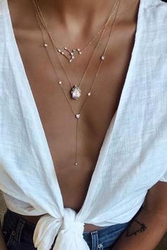 Jewerly Necklace, Metal Choker Necklace, Accessories Aesthetic, Metal Choker, Luxe Jewelry, Constellation Necklace, Gold Necklace Layered, Jewelry Inspo, Water Drop