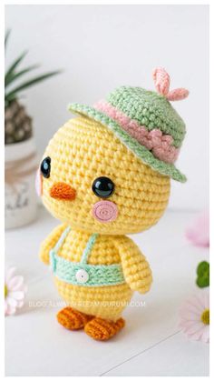 Amigurumi Spring Chick Crochet Free Pattern Crosetate Ideas, Chick Crochet, Crochet Toys Free, Crochet Animals Free Patterns, Amigurumi Elephant, Crochet Amigurumi Free, Free Amigurumi Patterns, Yarn Tail, Toy Pattern