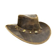 Style number: 874-CAMEL Camel rawhide western hat Full-grain leather with UPF 50 rating Original hatband featuring bison pins Moisture wicking sweatband Wire brim Chin cord Crown: 4 inches Brim: 3 inches Western Hat, Western Hats, Hat Band, Full Grain Leather, Upf 50, Moisture Wicking, Camel, Grain, Crown