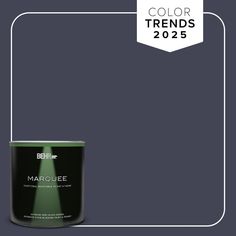 a can of marquee paint with a white frame around it and the words color trend 2055