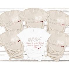 six t - shirts with the words believe, love and happiness written on them in red ink