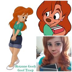 Roxanna A Goofy Movie, Redhead And Blonde Couple, Roxanne Costume, Redhead Costume Ideas, Redhead Cosplay, Halloween Ideas Costumes, Redhead Costume, Red Hair Cartoon, Cartoon Halloween Costumes