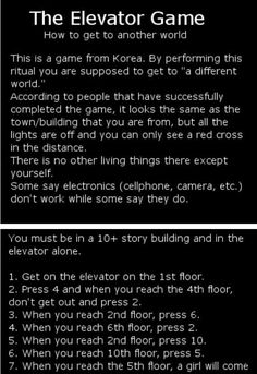 the elevator game is shown in black and white, with instructions for how to use it