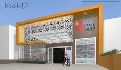 an artist's rendering of the front entrance to a pet store with people walking outside