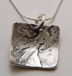 Jessie Driscoll ... Coin Silver Square Dot Pendant Made from Vintage US Silver Half Dollar Coin Etched Coin-shaped Sterling Silver Jewelry, Sterling Silver Etched Coin Jewelry, Etched Sterling Silver Coin Jewelry, Silver Etched Coin Necklace, Silver Stamped Coin Necklace Gift, Silver Stamped Coin Necklace For Gift, Silver Stamped Coin Necklace Perfect For Gift, Gift Silver Stamped Coin Necklace, Silver Coin-shaped Stamped Necklace