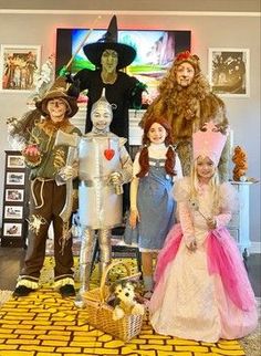 a group of people dressed up in costumes