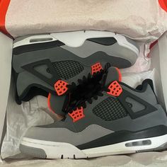 Air jordan 4 retro ‘infrared’ Fye Shoes, Fire Shoes, Wishlist Christmas, Girly Acrylic, Jordan Retro 4, Chicano Drawings, Jordan Shoes Girls, Jordan Shoes Retro