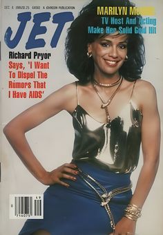 the cover of jet magazine features a woman in a leather top and blue skirt with her hands on her hips