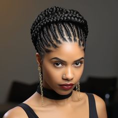 25 cornrow braids That Will Turn Head Cornrow Braids Hairstyles, Goddess Braids Updo, Cornrow Styles, Cornrow Ponytail, Cornrows Styles, Curly Crochet Hair Styles, Cornrow Braids, Braided Cornrow Hairstyles