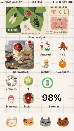 an info sheet with pictures and words about food in different languages, including the number of items