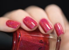 ILNP Nail Polish - Closure Red Nail Designs Classy, Holo Nail Polish, Holo Nails, Cheetah Nails, Red Nail