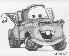 a drawing of the character mater from cars