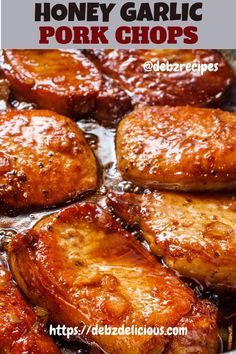 honey garlic pork chops, honey garlic pork chops oven, honey garlic pork chops grilled, honey garlic pork chops baked in oven, pork chops with honey garlic sauce Baked Pork Recipes, Baked Pork Loin Chops, Delicious Pork Chops, Honey Glazed Pork Chops, Glazed Pork Chops Recipes, Baked Boneless Pork Chops, Baked Pork Loin